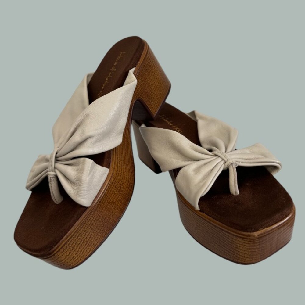 House of Harlow 1960 Cream Platform Sandals - Excellent Condition